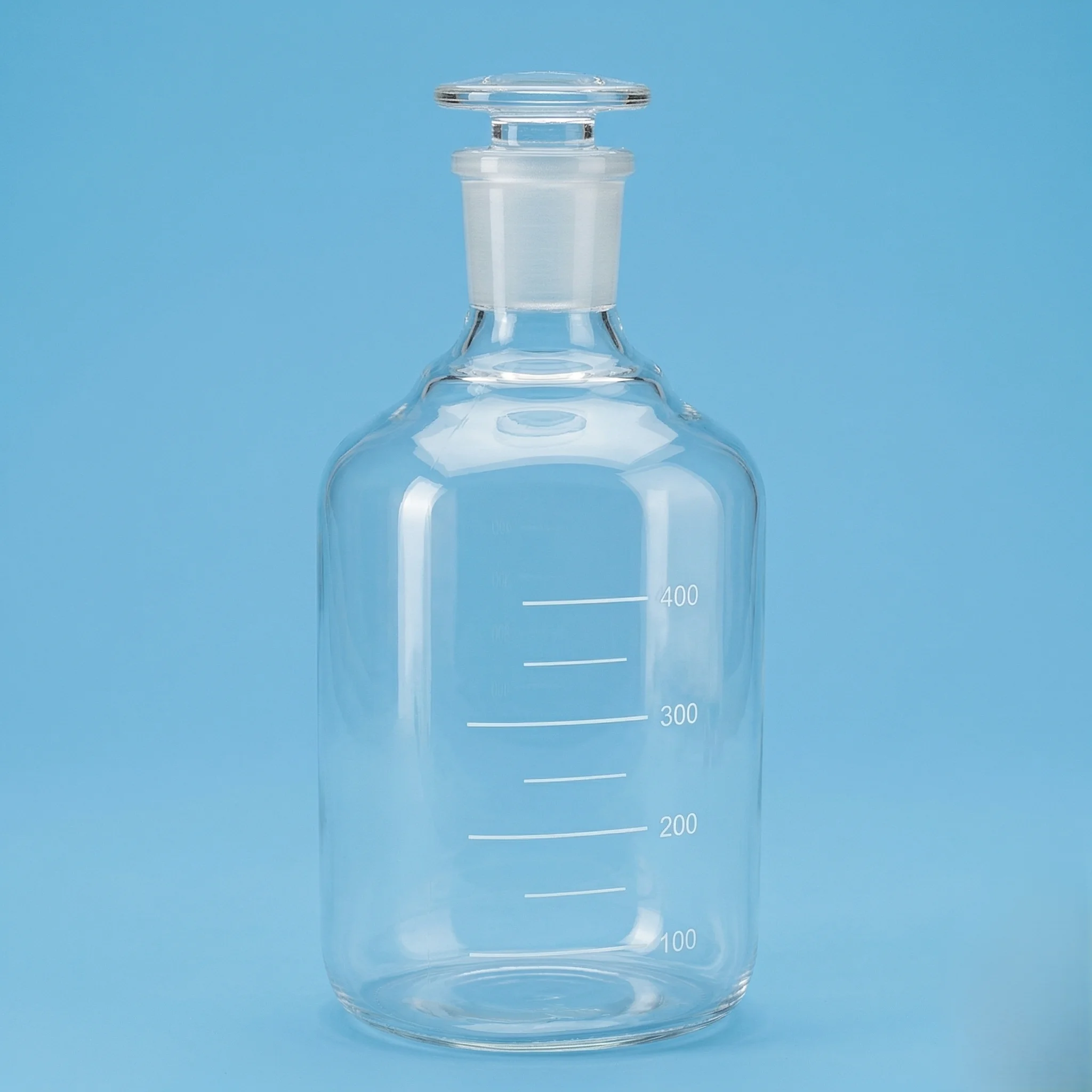 Graduated Borosilicate Reagent Bottle with Solid Glass Stopper
