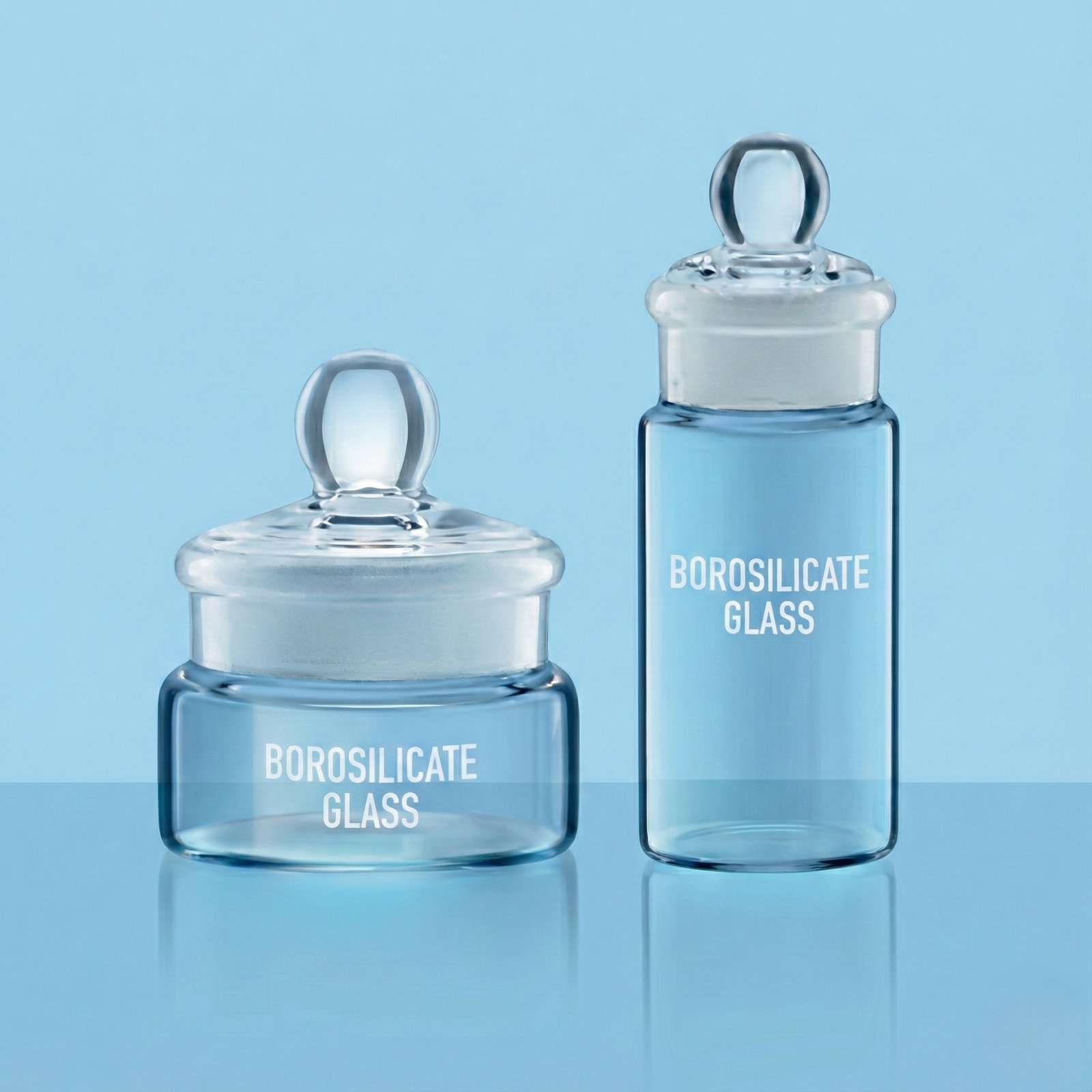 Weighing Bottle with Interchangeable Glass Lid Tall and Squat Form