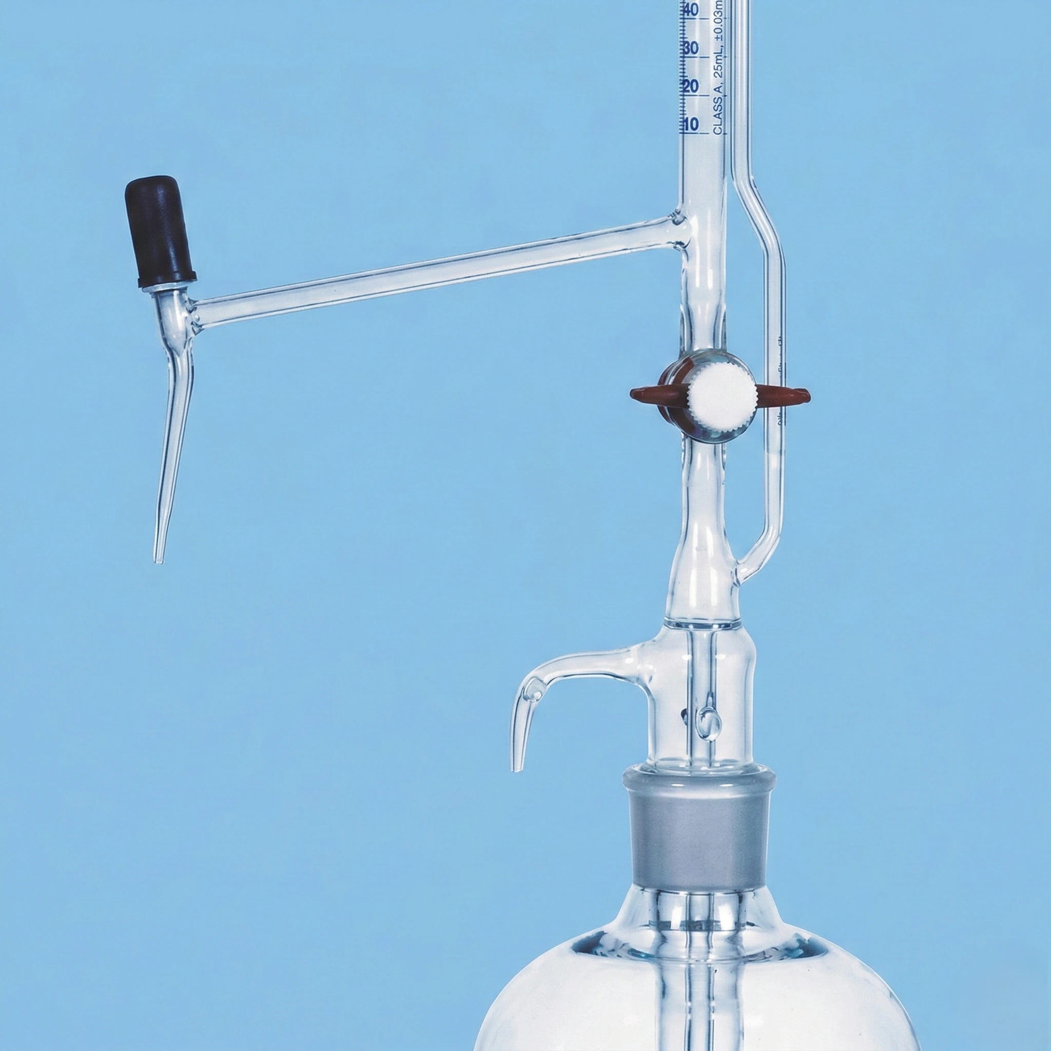 Automatic Burette Rotaflow Key PTFE Needle Valve Class A with Reservoir