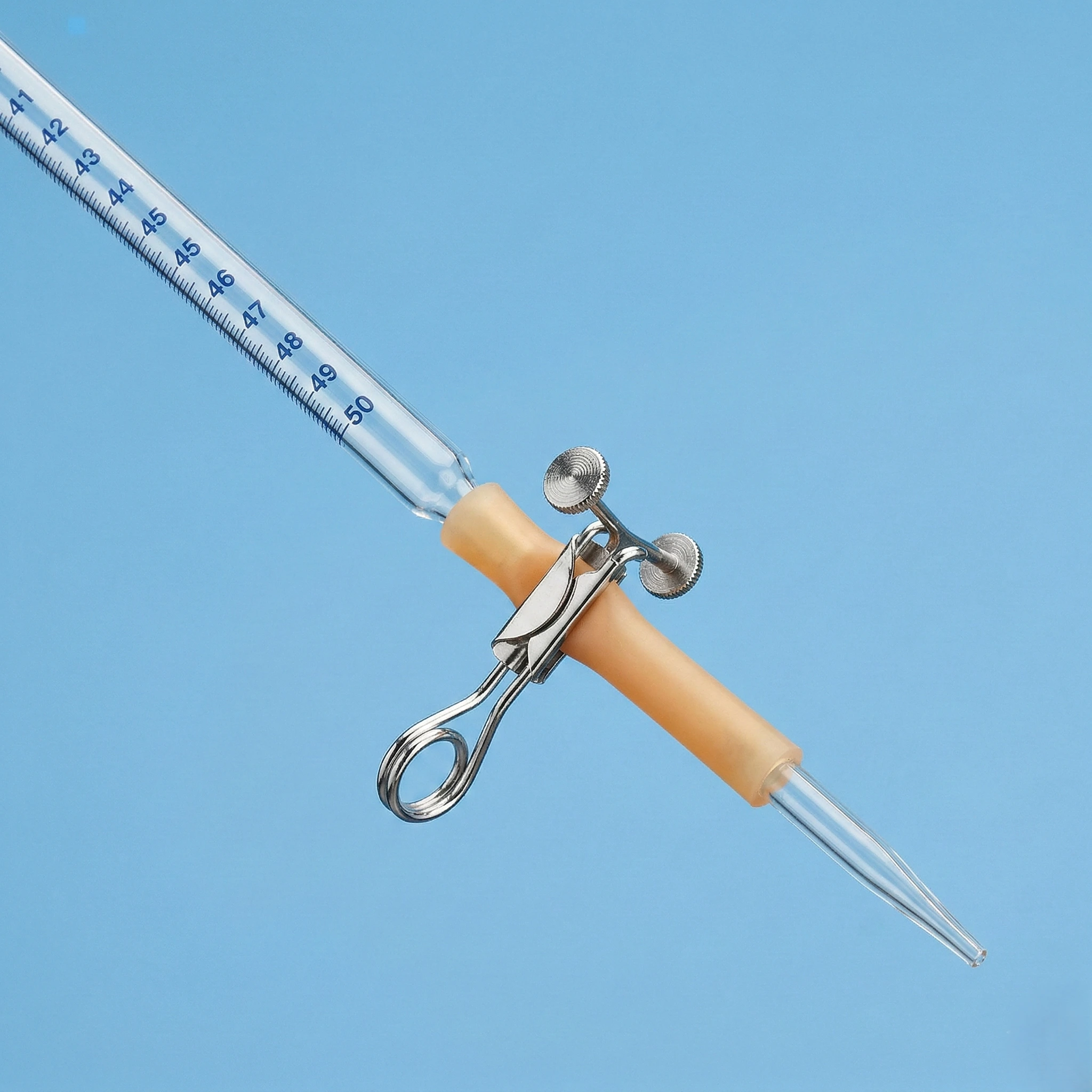 Borosilicate Glass Burette with Pinch Cork