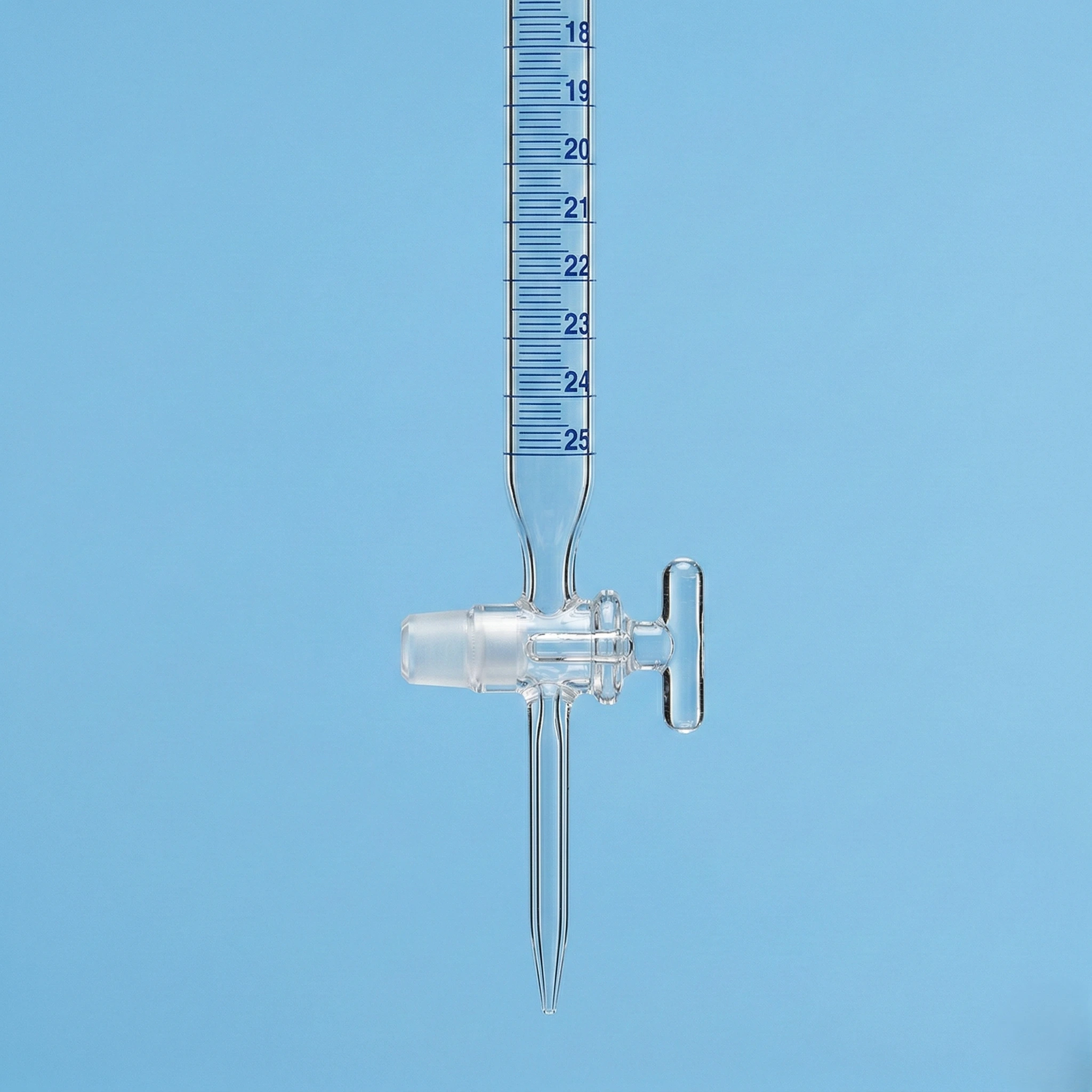 Borosilicate Straight Bore Burette with Glass Key Stopcock Class A